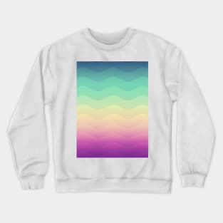 Abstract Geometric  Candy / Rainbow Waves Pattern (Multi Color) Crewneck Sweatshirt